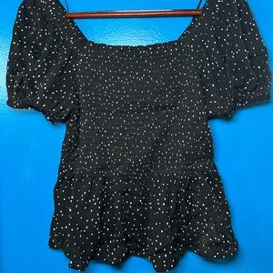 Hippy Rose Medium Black/White polka Dot Top